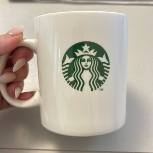 EUC Starbucks White Logo Medallion Coffee Mug 12oz.